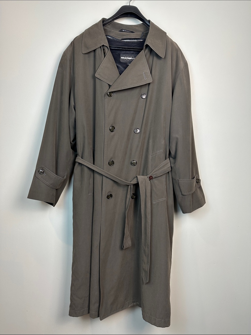 19. Vintage insulated wool blend liner Weatherman olive trench coat